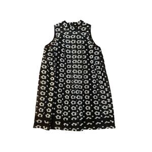 2P Anthropologie Sachin + Babi Marzena Swing Mod Black Floral Dot Print Dress